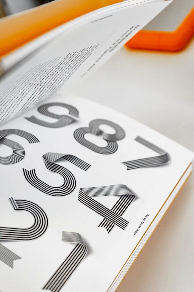 a close up of a book with numbers on it